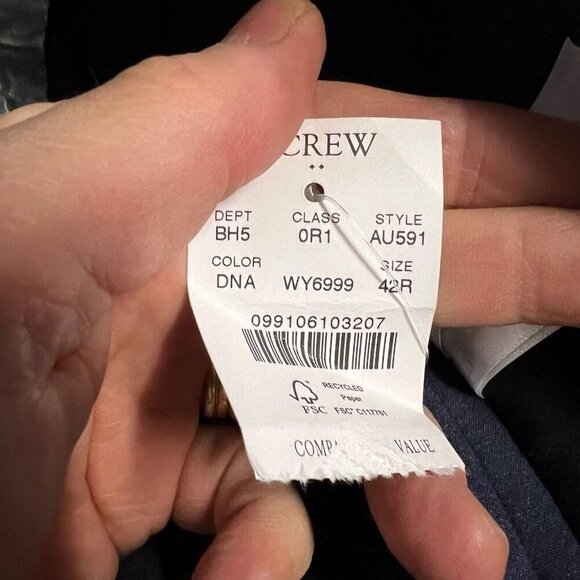 J.Crew Mens $398 Performance Suit Jacket Navy Size 42R AU591 - Picture 11 of 12